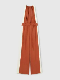 Outlet Reiss Orange Inez Colour-Block Rope-Cord Jumpsuit