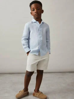 Reiss Ruban 3-9 yrs Linen Cutaway Collar Shirt^BOY Shirts