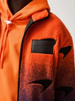 Reiss Papaya Orange/Purple Drift Unisex Fit McLaren F1 Team Ombré Fleece Jacket^ Coats & Jackets|Coats & Jackets
