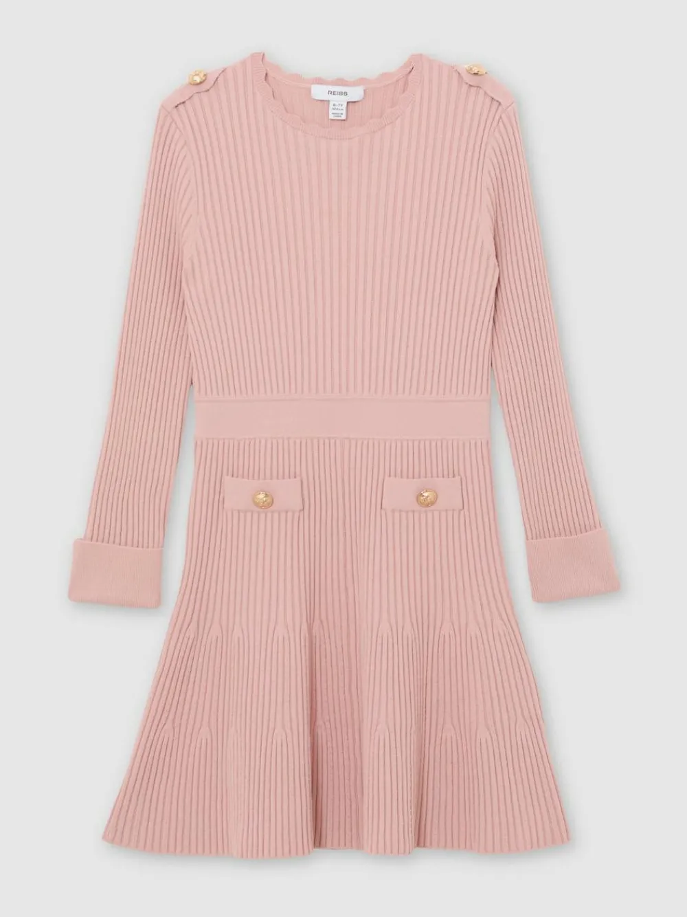 Hot Reiss Pink Charlotte 9-13 yrs Rib-Knit Skater Dress