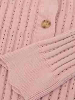 Reiss Seren 9-13 yrs Rib-Knit Pointelle Cardigan^ Knitwear|Knitwear