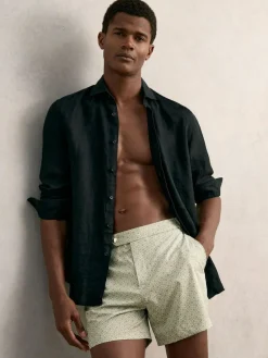 Online Reiss Caprio Geometric Print Swim Shorts Pistachio Green