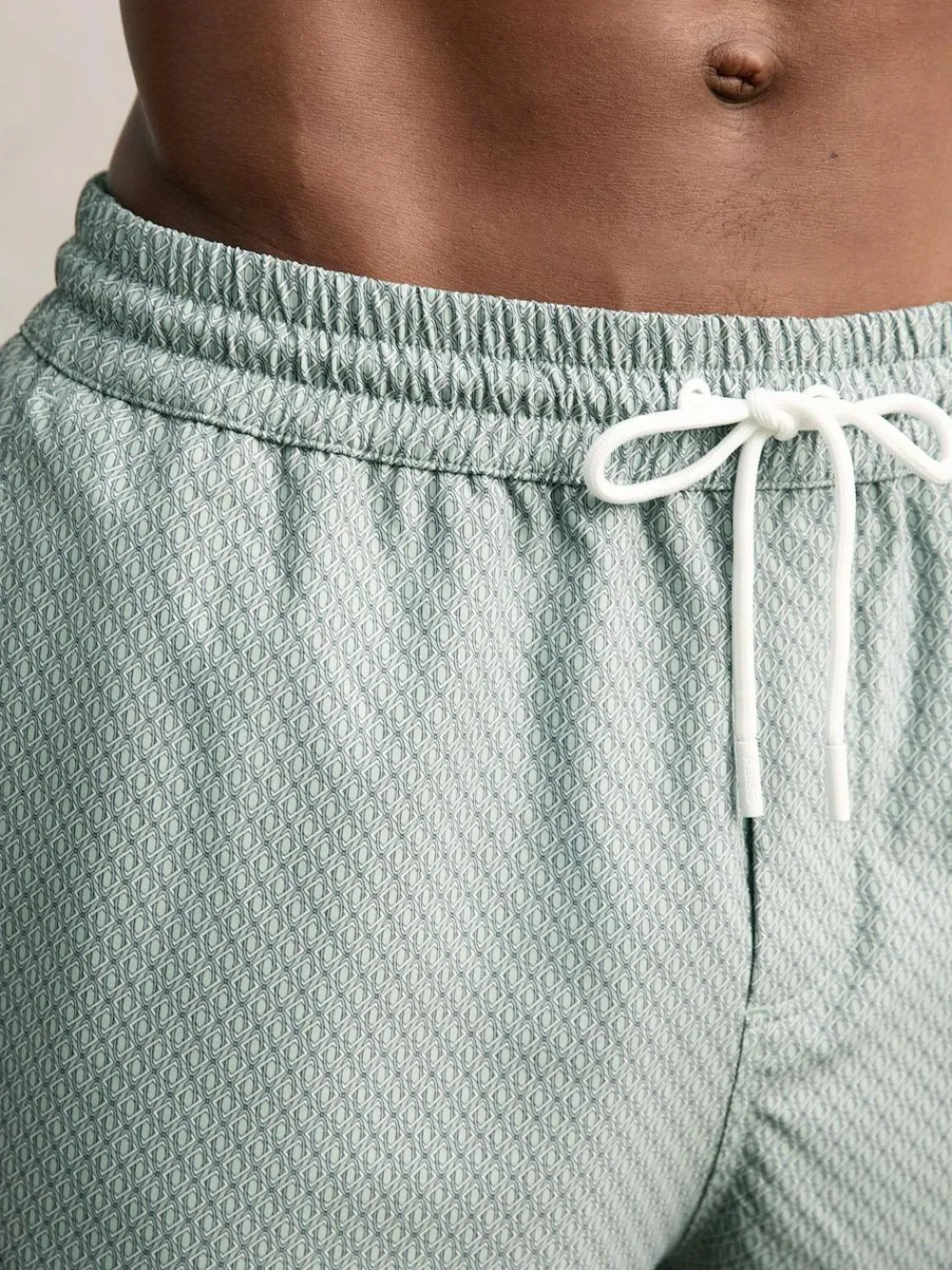 Sale Reiss Tito Drawstring Geometric Print Swim Shorts Pistachio Green