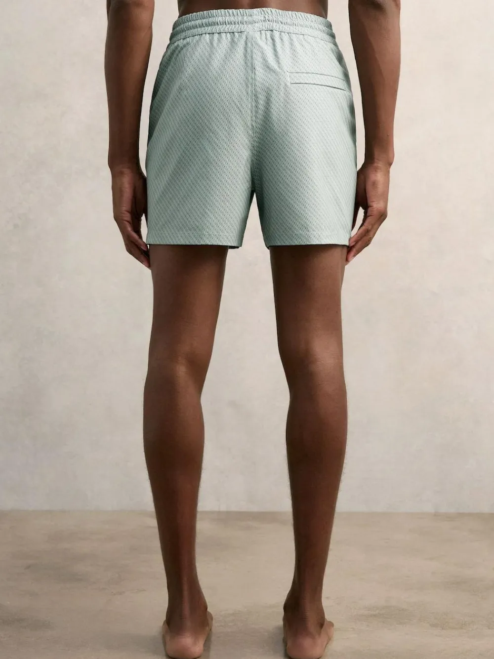 Sale Reiss Tito Drawstring Geometric Print Swim Shorts Pistachio Green