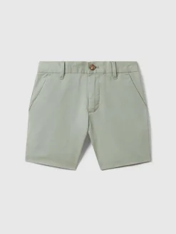 Reiss Pistachio Wicket 3-9 yrs Cotton Chino Shorts with Stretch