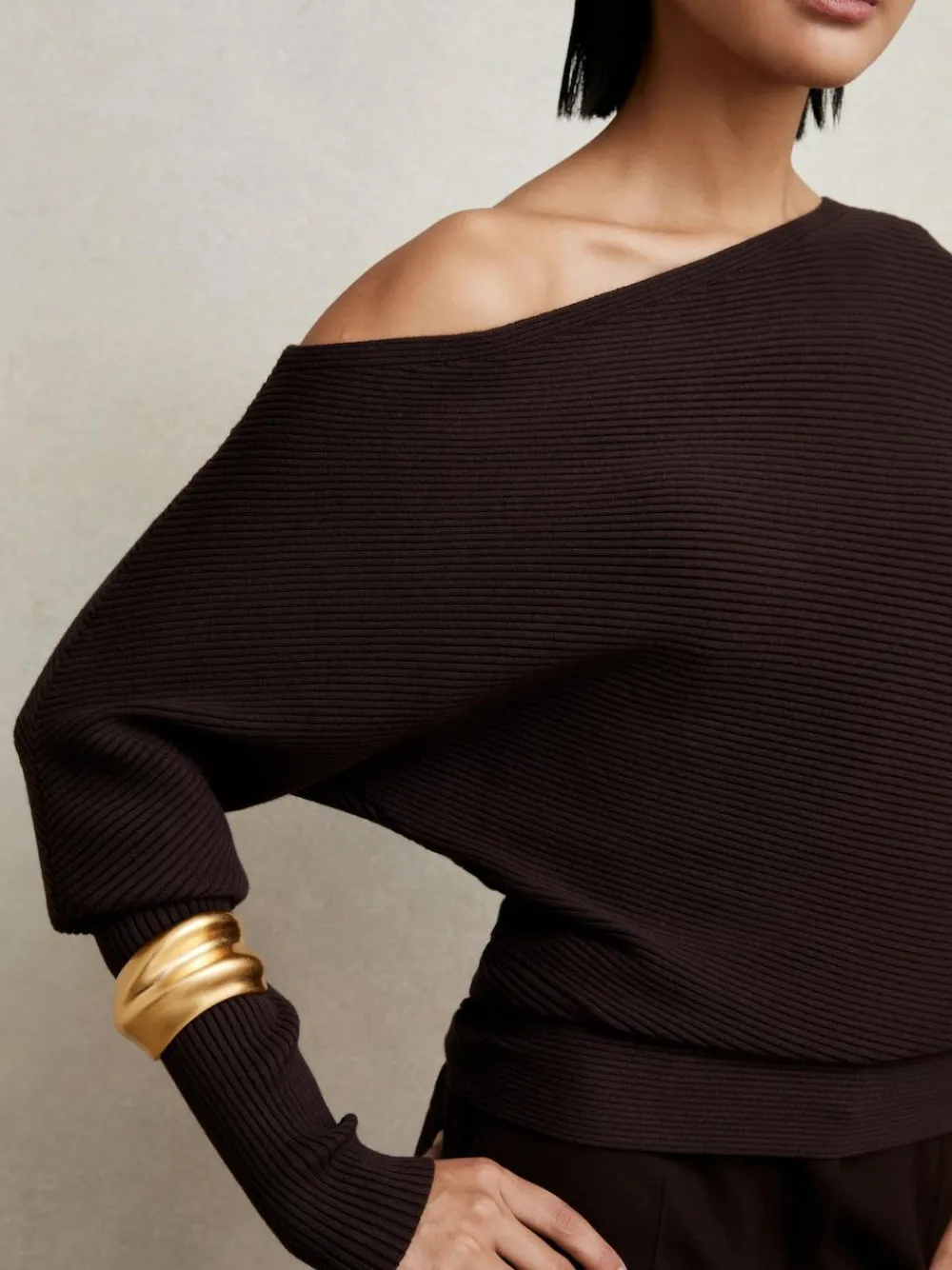 Reiss Lorna Asymmetric Draped Knitted Jumper^Women Knitwear|Knitwear