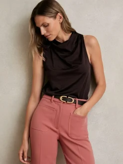 Reiss Darla Cotton-Blend Cowl-Neck Sleeveless Top^Women Tops & T-Shirts