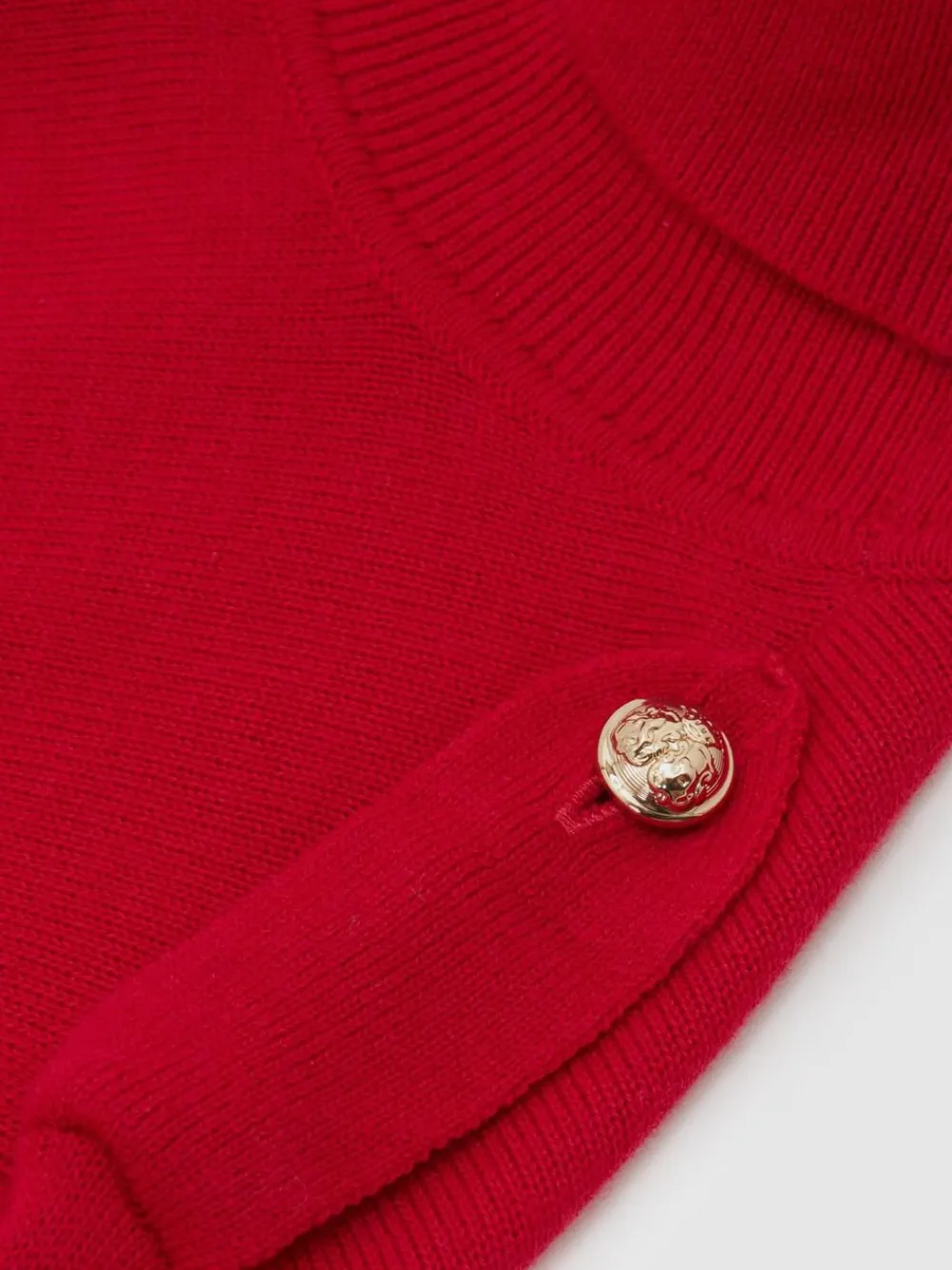 Discount Reiss Corrine Wool Epaulette Roll-Neck Jumper Red