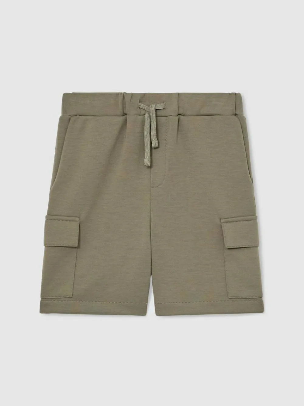 Reiss Oliver 9-13 yrs Premium Interlock-Jersey Cargo Shorts Sage