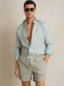 Reiss Bay Seersucker Stripe Swim Shorts^ Swimwear