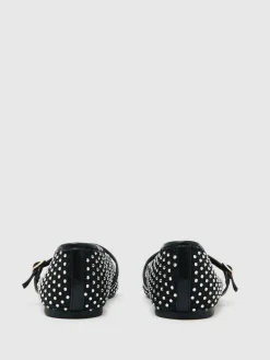 Reiss Silver Amie Girls Crystal-Mesh Ballet Pumps^ Shoes