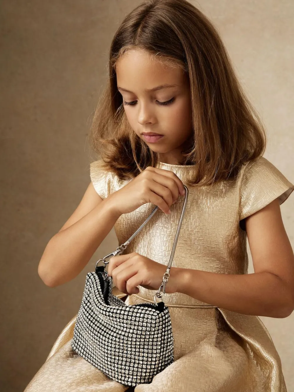 Reiss Silver Leah Crystal Pouch Bag^ Bags