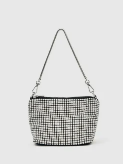 Reiss Silver Leah Crystal Pouch Bag^ Bags