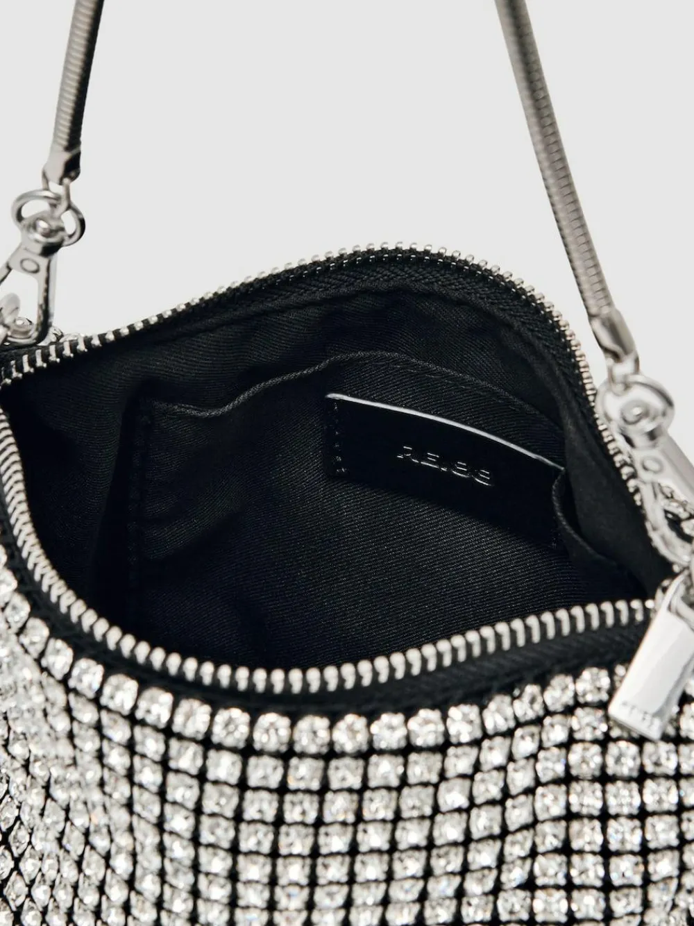 Reiss Silver Leah Crystal Pouch Bag^ Bags