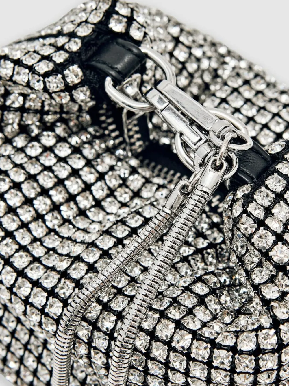 Reiss Silver Leah Crystal Pouch Bag^ Bags