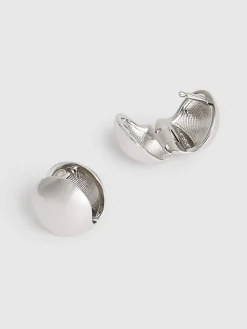 Best Reiss Pollie Polished Ball Huggie Earrings Silver Tone