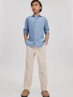 Reiss Ruban 3-9 yrs Linen Cutaway Collar Shirt^BOY Shirts