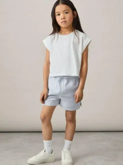 Reiss Soft Blue Cleo 9-13 yrs Cotton-Linen Drawstring Shorts^ Shorts