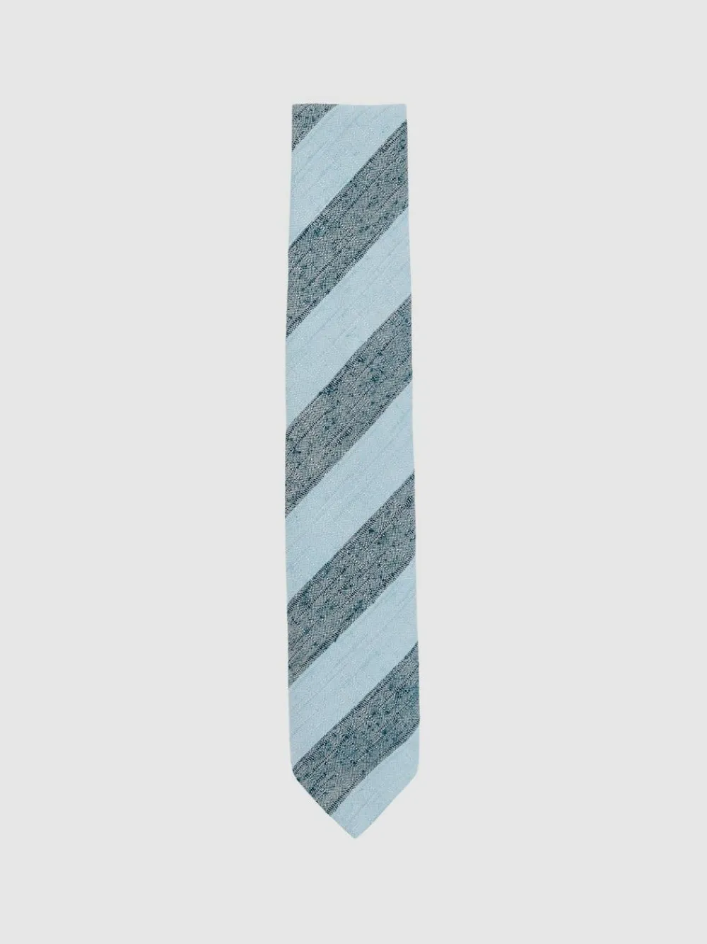 Online Reiss Soft Blue Ercole Silk-Blend Textured Stripe Tie