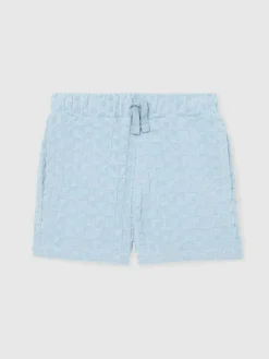Hot Reiss Soft Blue Piro 9-13 yrs Textured Towelling Shorts