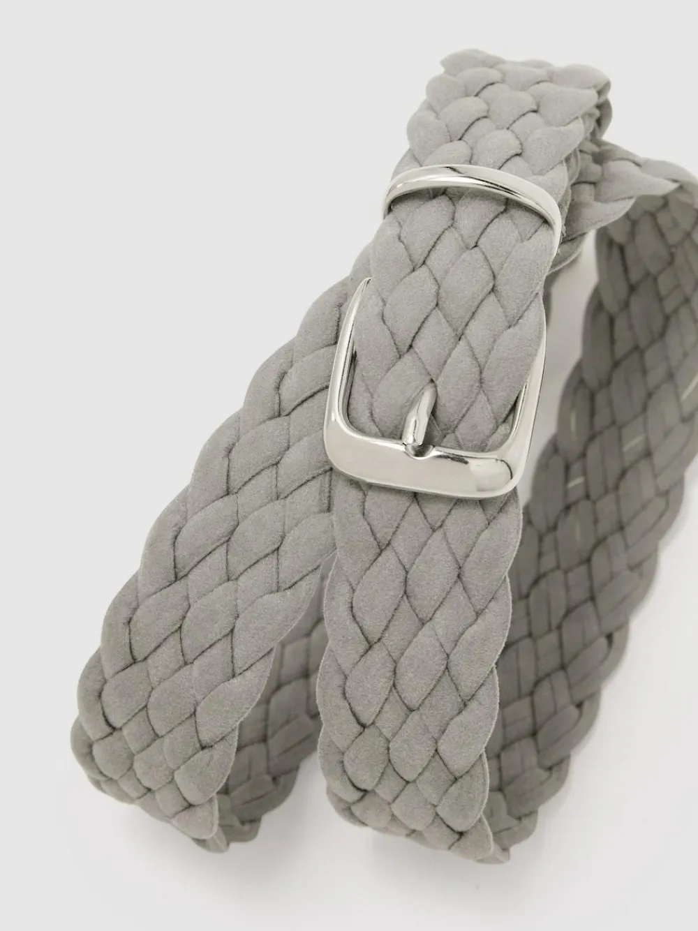 Best Reiss Jesse Suede Woven Belt Soft Grey