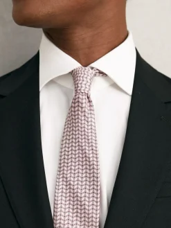 Reiss Bernardo Silk Geometric-Chain Print Tie^ Ties & Pocket Squares