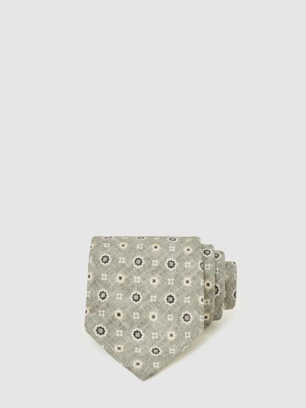 Sale Reiss Cosimo Silk Floral-Medallion Tie Soft Sage