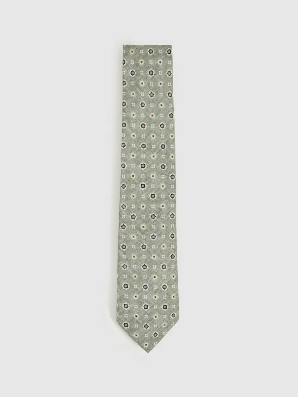Sale Reiss Cosimo Silk Floral-Medallion Tie Soft Sage