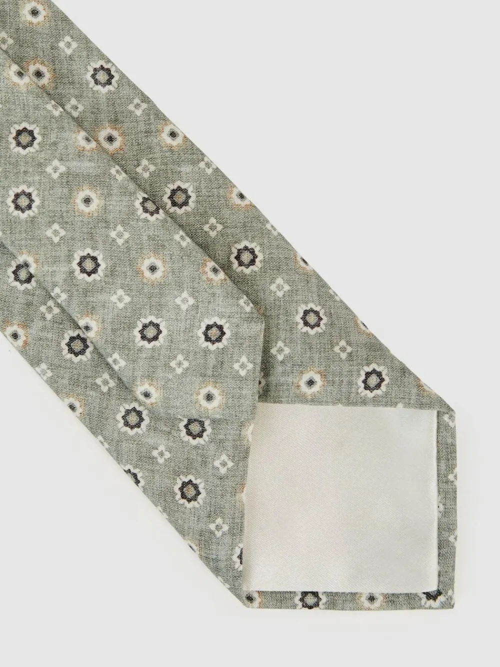 Sale Reiss Cosimo Silk Floral-Medallion Tie Soft Sage
