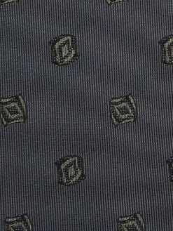 Reiss Parma Silk Blend Jacquard Tie Steel Blue