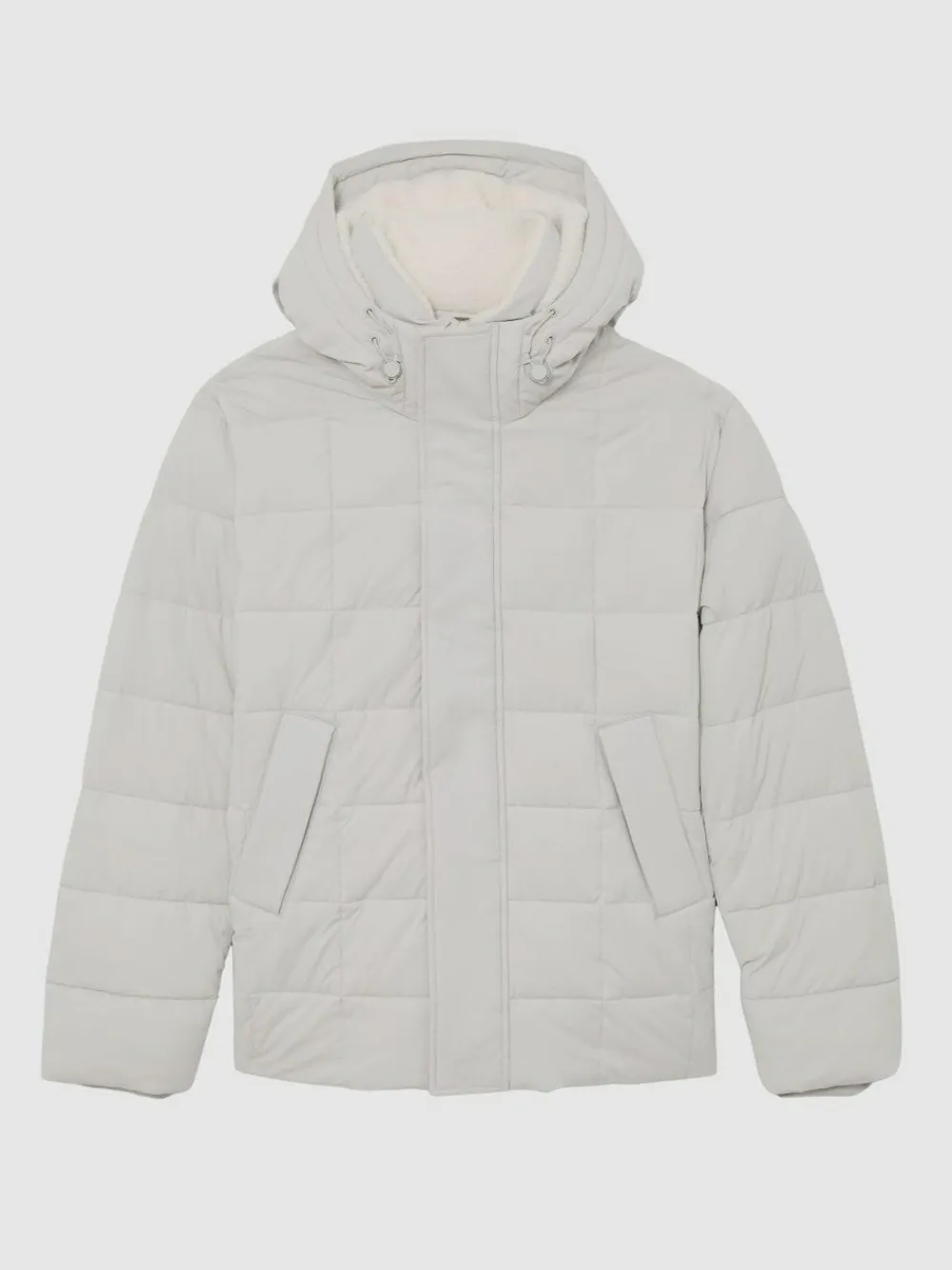 Discount Reiss Klause Fleece-Lined Hooded Puffer Jacket Stone