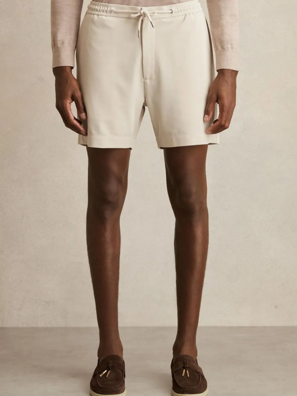Best Reiss Newmark Textured Drawstring Shorts Stone
