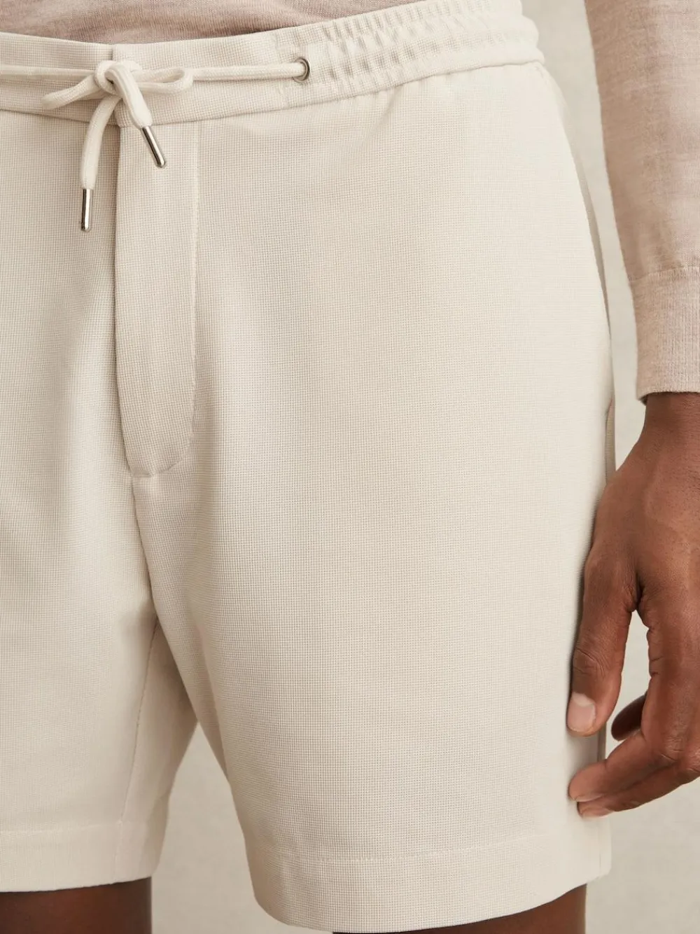 Best Reiss Newmark Textured Drawstring Shorts Stone