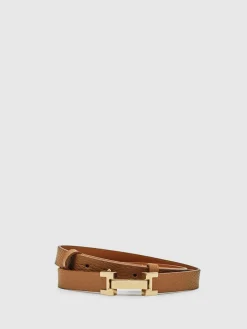 Best Reiss Hayley Leather Square Hinge Belt Tan