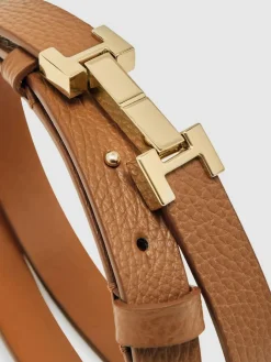 Best Reiss Hayley Leather Square Hinge Belt Tan