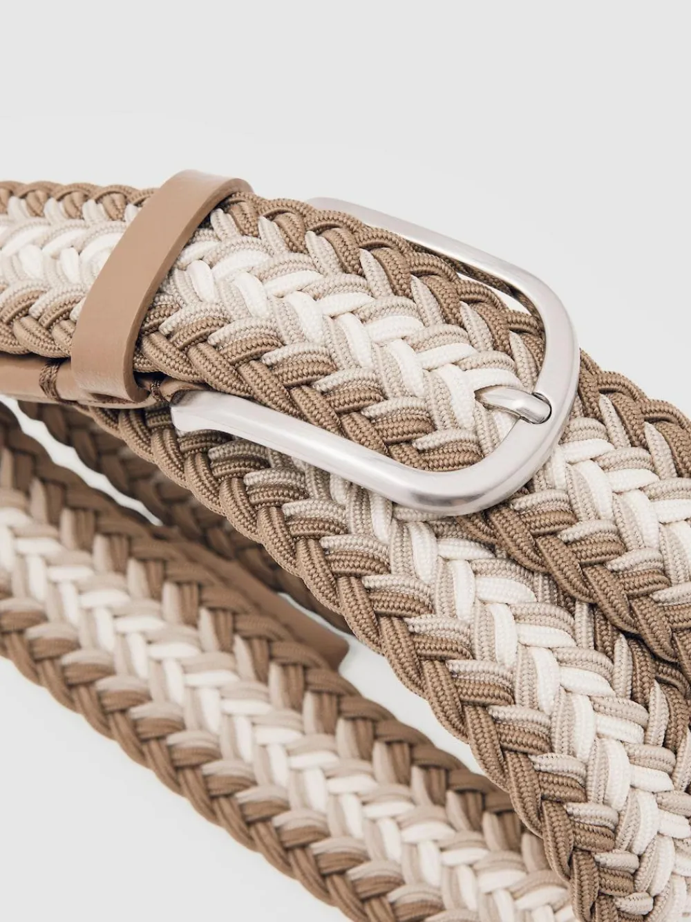 Reiss Taupe Brown/Off White Ellis Woven Stripe Belt^ Belts & Braces