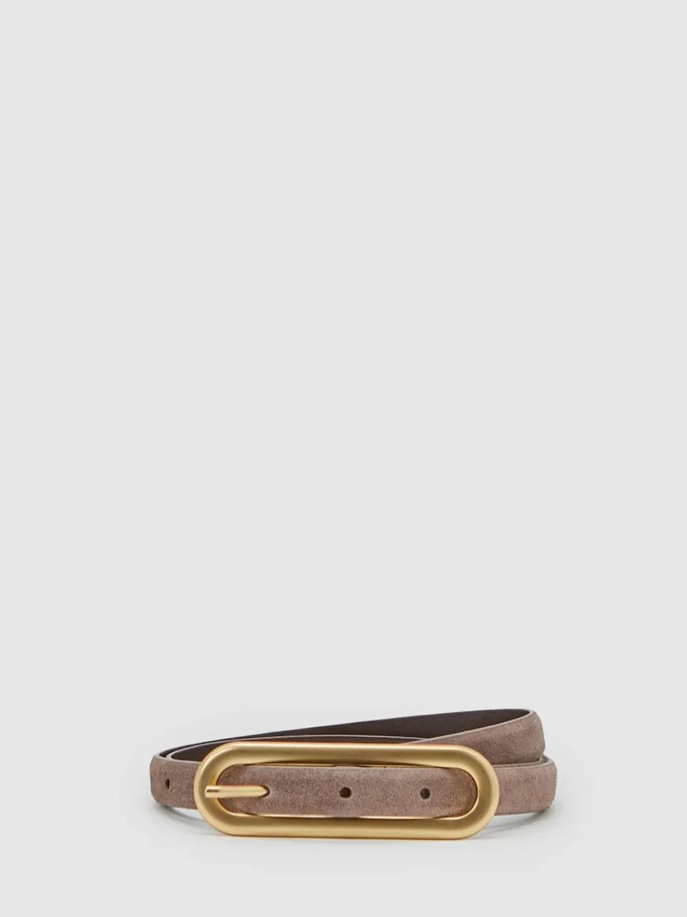 Reiss Chaya Suede Elongated-Buckle Skinny Belt^Women Belts