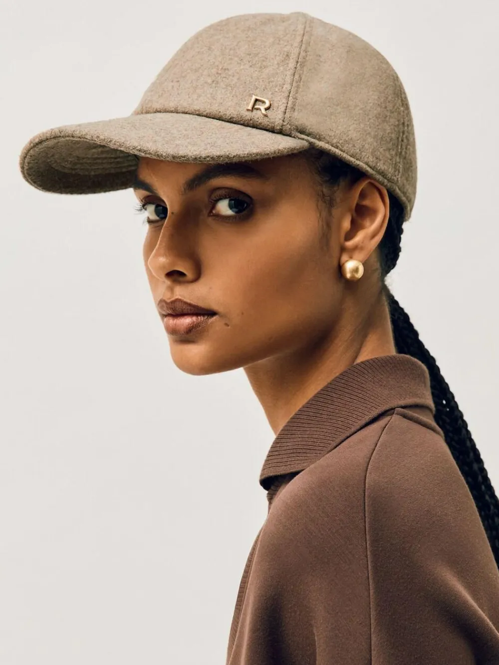 Hot Reiss Fiona Wool-Blend Flannel Baseball Cap Taupe