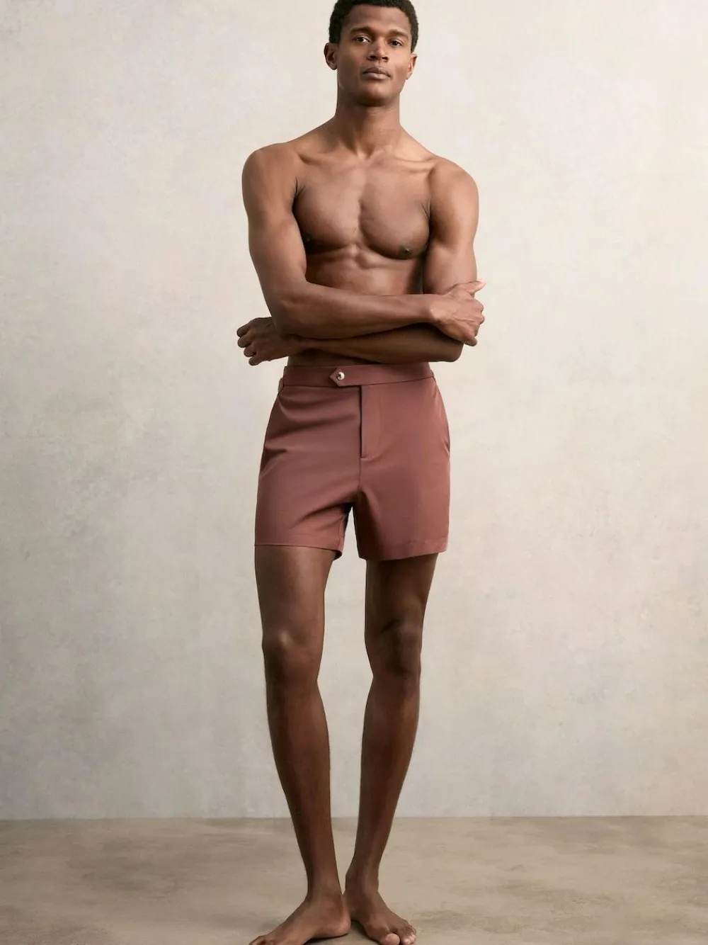 Reiss Terracotta Brown Sun Side-Adjuster Swim Shorts^ Swimwear