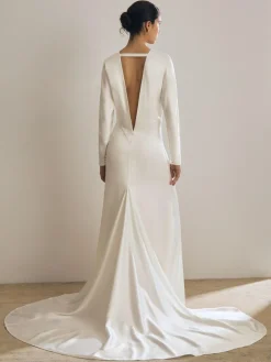 Discount Reiss White Clemence Atelier Duchess Satin Bridal Maxi Dress