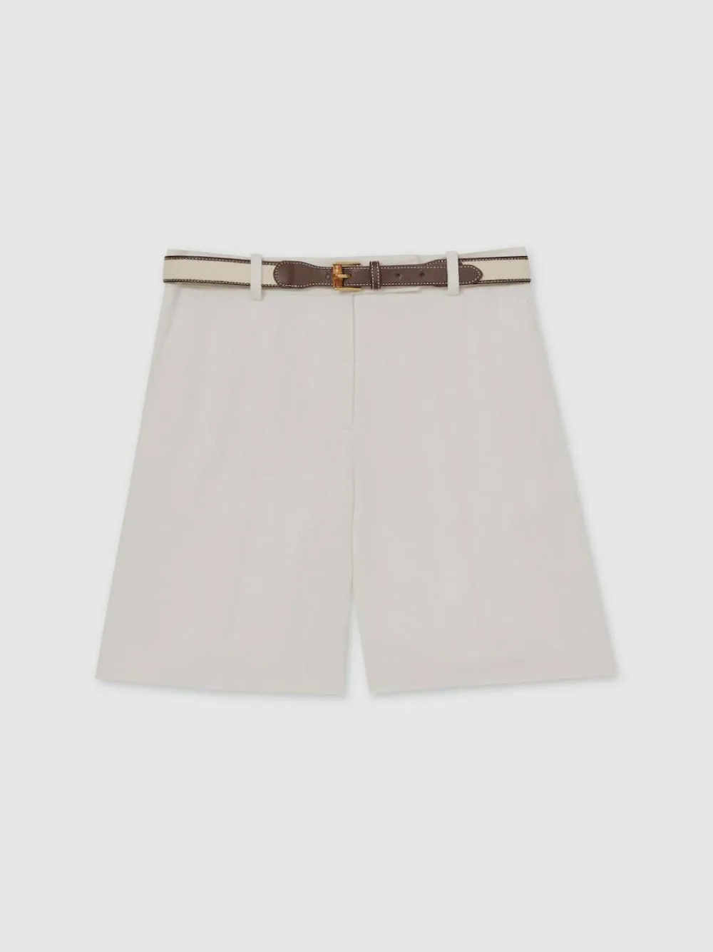 Hot Reiss White Devon Linen-Blend Bermuda Shorts
