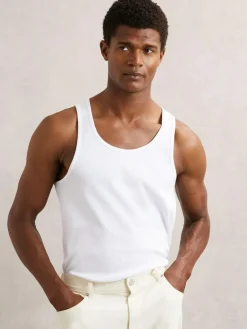 Reiss Jaden Stretch-Cotton Ribbed Vest^ Loungewear