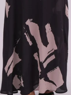 Religion Black Dawn Maxi Column Dress With Draped Back Detail In Hand-Painted Print^Women Maxi Dresses