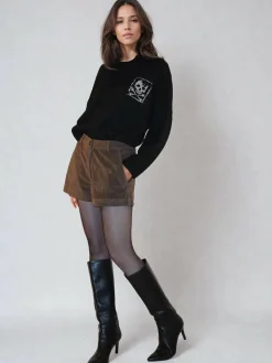 Religion Brown Galaxy Suede Shorts^Women Shorts