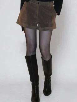 Religion Brown Galaxy Suede Shorts^Women Shorts
