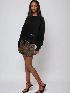 Religion Natural Maeva 100% Cotton Shorts In Mixed Leopard Print^Women Shorts