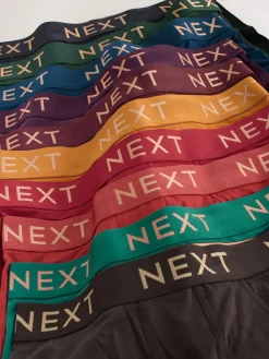 Next Rich Colour 10 pack Cotton Rich Blend Hipsters Boxers^ Underwear|Underwear