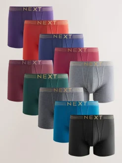 Outlet Next Rich Navy/Purple/Orange 10 pack A-Front Boxers