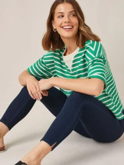 Next Rinse Blue Cropped Denim Jersey Leggings