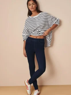 Online Next Rinse Blue Full Length Jersey Denim Leggings